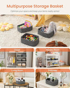 KALLAX Small Woven Basket, 12 x 8 x 4.5 Inches, Storage Basket for Organizing, Cute Small Rope Shelf Closet Cube Storage Bins Baskets for Shelves, Dog Toy Gift Baskets Empty, 3 Pack Mixed Black