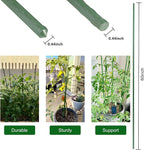 Garmeinea Garden Stakes 57 Inches Plastic Coated Steel Plant Stakes for Growing Climbing Plants, Pack of 25