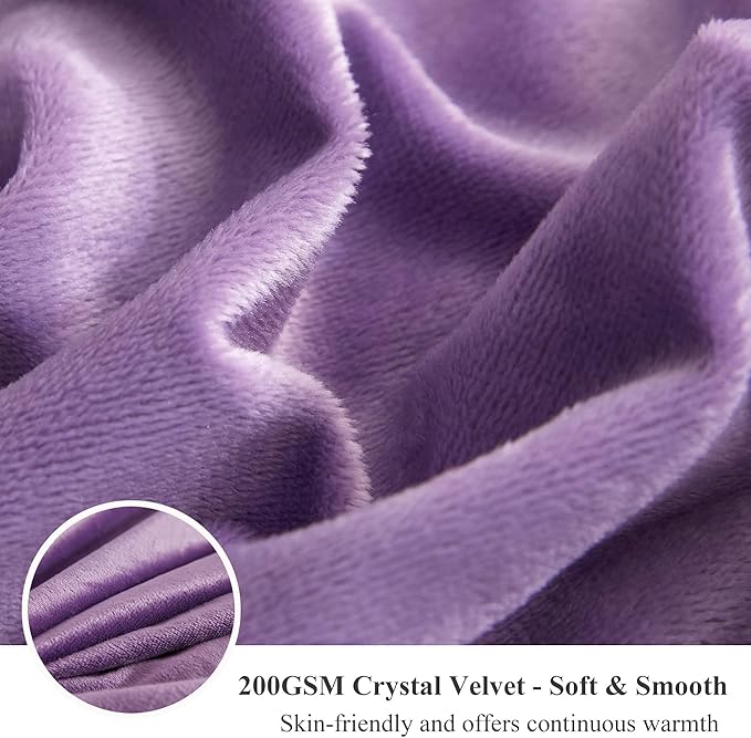 XeGe Plush Faux Fur Throw, Dark Purple Luxurious 50x60 Shaggy Furry Blanket, Thick Fluffy Microfiber Velvet Couch Blanket, Ultra Soft Fuzzy Office Lap Throw for Sofa Bed Car Purple