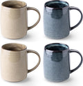 GBHOME Large Coffee Mugs Set of 4, 18oz Handmade Ceramic Coffee Mugs Set with Gradient color for Latte/Tea/Beer/Hot Cocoa, Dishwasher & Microwave Safe, Multi-Color
