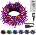 HOME LIGHTING 66ft Christmas Decorative Mini Lights, 200 LED RGB Changing 8 Functional Green Wire Fairy Halloween Lights with Remote Timer, Plug in Indoor Outdoor Xmas Wedding Party Decor