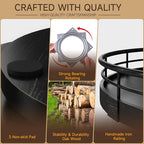 13" Oak Bathroom Vanity Tray Turntable for Perfume Candle, Round Wooden Decorative Tray for Kitchen Sink Countertop Organizer, Bathroom Counter Organizer for Skincare Makeup, Farmhouse Black Gold