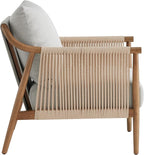 CHITA Braid Armchair, Modern Accent Chair for Living Room, Light Grey