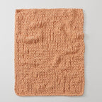 WESHIONGOO Chunky Knit Blanket Throw Knitted Throw Blankets for Couch Bed Fluffy Soft Blanket with Jumbo Chenille Yarn Thick 100% Handmade(Peach Fuzz, 50"×60")