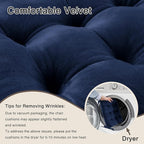 OVOV Chair Cushions for Dining Chairs Set of 6 Tufted Indoor Chair Pads with Ties Soft Square Seat Cushions for Kitchen Chairs 15.5"x15.5",Navy