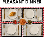 Halloween Ghost Placemats, 4Pcs Black&White Washable Heat Resistant 12×18 Inch Table Mats Cute Place Mats for Party Outdoor Decoration Kitchen Dining Décor