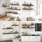 RICHFOCUS 72Inch Floating Shelves for Wall 1 Pack Shelves for Bedroom|Kitchen|Bathroom Wall Mounted Rustic Wood Floating Shelf with Invisible Brackets for Books|Storage|Decor, Rustic Brown