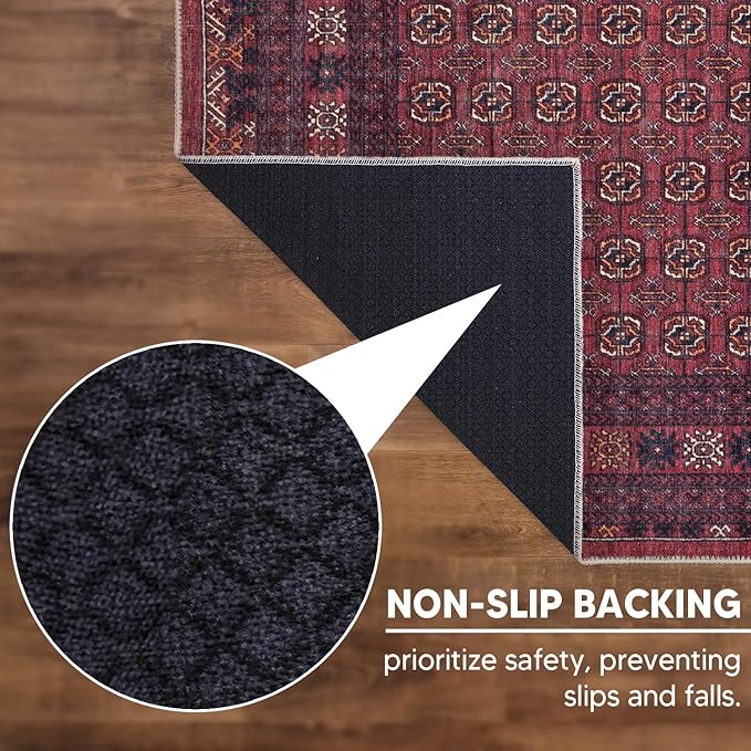 Keen Home Design 3x5 Rug - Machine Washable Entry Rug with Non-Slip Backing, Ideal for Enteryway, Kitchen, Bathroom, Laundry Room - Vintage, Easy Clean, Durable, Low Pile Rug - (3' x 5')
