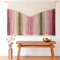 IOWER Large Macrame Wall Hanging Boho Wall Decor Large Scale Tie-Dye Yarn Living Home Room Boho Wall Decor for Bedroom Home Wall Art 57" W x 35" L