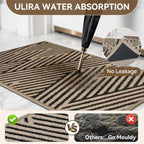 Front Door Mat Outside Entrance, Non Slip Rubber Backing, Trap Dirt and Moisture, Easy Clean Low Profile Welcome Floor Mats for Patio Porch Indoor Outdoor Entry Mat, 17x30 Inch, Brown