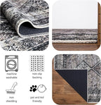 Keen Home Design 9x12 Rug - Machine Washable Area Rug with Non-Slip Backing, Ideal for Living Room, Dining Room, Bedroom - Vintage, Easy Clean, Durable, Low Pile Rug - (9' x 12')