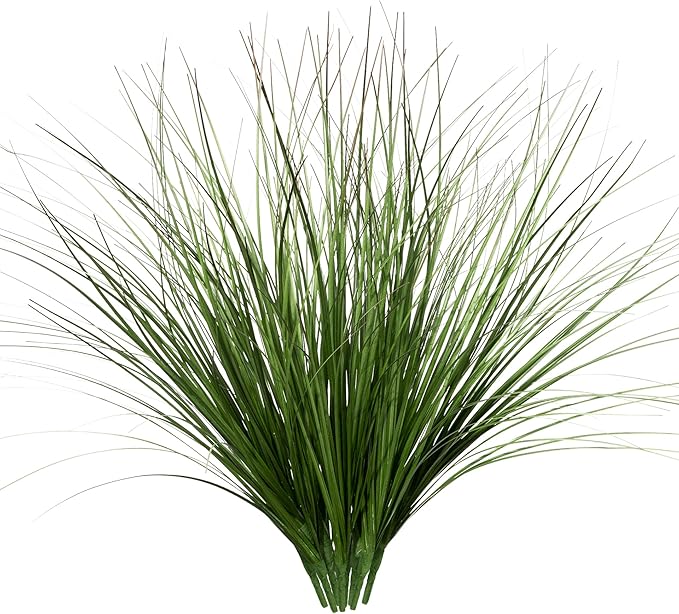 8PCS 17.3" Fake Plants Artificial Wheat Grass Greenery Plastic Plants Fake Grass Artificial Plants for Outdoor Decor Artificial Flower with Greenery Stems for Indoor Home Decoration