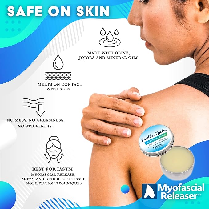 Massage Tools Emollient Balm - Natural Essential Massage Oil - Myofascial Release Tool Massage Cream for Massage Therapy - IASTM Tool Muscle Rub Ultra Strength - Gua Sha Tool Partner for Body (100g)