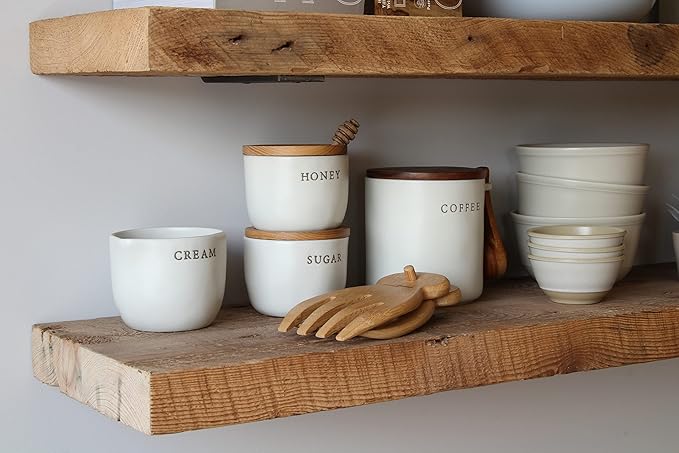 Urban Legacy Deep Floating Shelves | Reclaimed Barn Plank Deep Floating Shelves with Low Profile Brackets | High Weight Capacity (48" x 11" x 2")