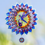 Hummingbird Wind Spinner,Hanging Wind Spinners Outdoor for Garden Decoration，12 inch 3D Stainless Steel Wind Sculpture for Indoor/Outdoor Decor