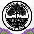 Custom Tree of Life with Roots Family Name Sign, Personalized Metal Sign