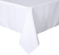 sancua Square Tablecloth - 60 x 60 Inch - Water Resistant Spill Proof Washable Polyester Table Cloth, Decorative Fabric Table Cover for Dining Tables, Buffet Parties and Camping, White