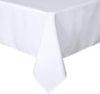 sancua Square Tablecloth - 70 x 70 Inch - Water Resistant Spill Proof Washable Polyester Table Cloth, Decorative Fabric Table Cover for Dining Tables, Buffet Parties and Camping, White