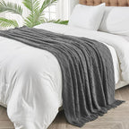 inhand Grey Throw Blanket for Couch and Bed, Soft Living Room Home Decor Knitted Blanket with Tassel, Outdoor Lightweight Breathable Summer Blanket, Farmhouse Warm Woven Decorative, 50"x60"