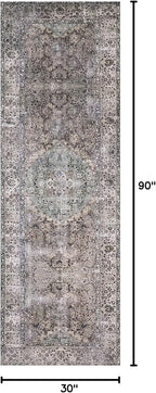 Loloi Layla Collection LAY-06 Taupe/Stone 2'-6" x 7'-6" .13" Thick Runner Rug, Soft, Durable, Vintage Inspired, Distressed, Low Pile, Non-Shedding, Easy Clean, Printed, Living Room Rug