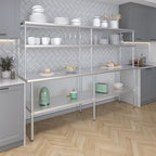 AmGood Double OverShelf Stainless Steel NSF - Many (96" Long x 18" Deep)