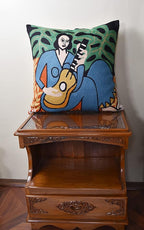 The Music Matisse Decorative Pillow Cover Handembroidered Wool 18x18