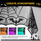 eZAKKA Halloween Table Cloth, Spider Web Table Cloth Black Tablecloth Lace Fabric Table Cloths Halloween Table Cover for Rectangle for Parties Gothic Spooky Home Decorations, 48x96 Inch