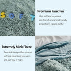 GONAAP Fuzzy Faux Fur Throw Blanket Queen Size Ice Blue Super Soft Cozy Plush Fuzzy Shaggy Blanket for Couch Sofa Bed (Ice Blue, Queen(90"x90"))