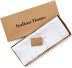 Solino Home Linen White Table Runner 60 Inches - Classic Hemstitch, 100% Pure Linen Coffee Table Runner 14 x 60 Inch Ideal for Dresser Tables - Fall, Autumn, Halloween, Thanksgiving