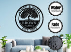 Custom Tree of Life with Roots Family Name Sign, Personalized Metal Sign