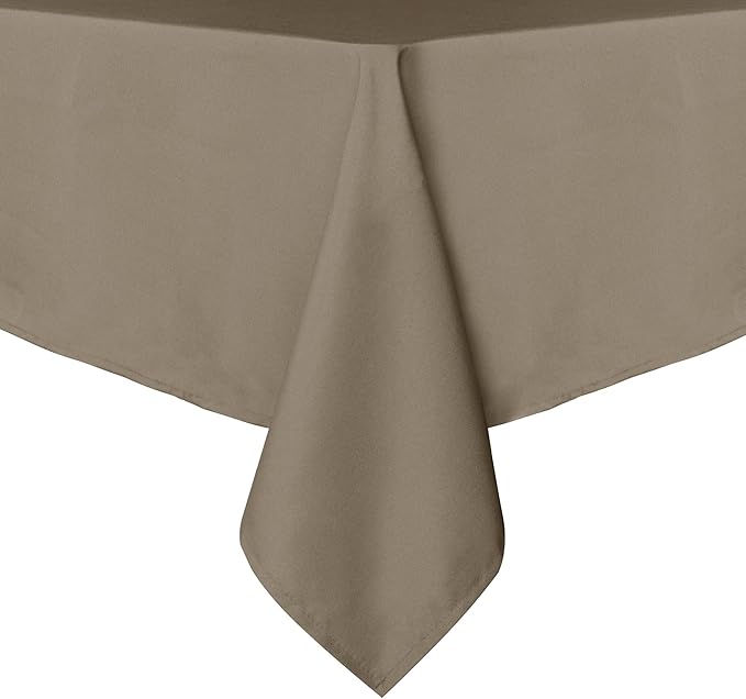 sancua Rectangle Tablecloth - 70 x 90 Inch - Stain and Wrinkle Resistant Washable Polyester Table Cloth, Decorative Fabric Table Cover for Dining Tables, Buffet Parties and Camping, Taupe