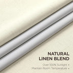 Joydeco 100% Blackout Pleated Curtains, Linen Window Curtains 2 Panel Sets 108 inches Long, Thermal Insulated Darkening Drapes for Bedroom(Linen,40'' Wx108'' L)