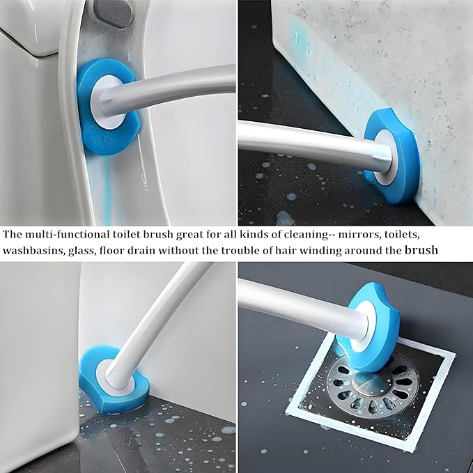 56 Count Toilet Bowl Wand Refills, KIRIKIT Wall-Mounted Disposable Toilet Cleaner Brush Heads for Bathroom Toilet Scrubber Cleaning Accessories, Lavender, Lemon, Ocean