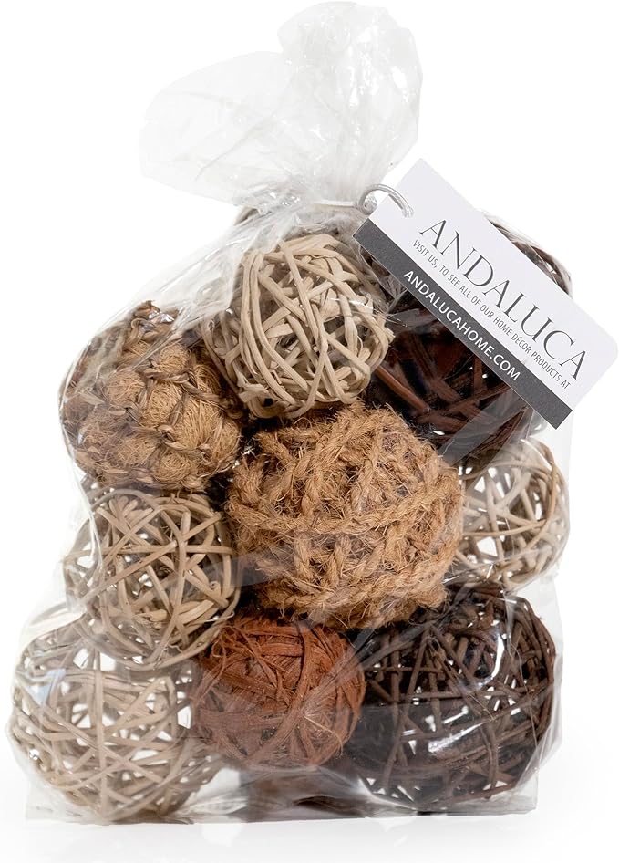 ANDALUCA Decorative Balls Bag Bowl Filler Home Decor (Rattan)