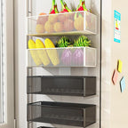 Magnetic Basket Organizer Holder for Fridge Magnetic Storage Bin Box Containers for Refrigerator Whiteboard Classroom (Large, White)