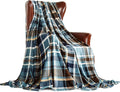 MERRYLIFE Throw Blanket Plaid Sherpa | Ultra-Plush Soft Colorful Oversized | Decorative Couch Travel Blanket | King Size(90" 102", Greenland)