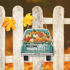 Welcome Fall Wood Hanging Truck Decoration, Autumn Wooden Signs, Rustic Thanksgiving Decoration, Home Interior And Exterior Decor, Autumn Harvest Thanksgiving Home Decor