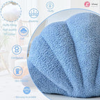 Seashell Throw Pillows, Shell Shaped Throw Pillows, 18 Inch Soft Home Decorative Pillow Plush Cushion for Bed Couch Living Sofa Room Decor Accent Throw Pillow (Dusty Blue 18Inch)