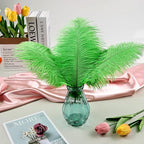 THARAHT Green Ostrich Feathers 24pcs Natural Bulk 8-10Inch 20cm-25cm for Crafts Wedding Party Centerpieces Mardi Gras and Home Decoration Feathers