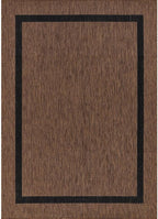 Bordered Outdoor Rug 6x9 Washable Outside Carpet for Indoor Patio Porch Waterproof Easy Cleaning Non Shedding Area Rugs Nut Brown - Black 6 x 9