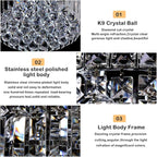 4-Light Crystal Flush Mount Chandelier Light Fixture with K9 Crystals Modern Ceiling Lights Elegant Pendant Lamp for Bedroom,Hallway,Bar,Living Room,Dining Room,H5.9 xW13.7(Bulbs Not Included)