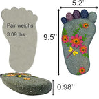 Stepping Stones - Resin Footprint Shaped Set of 2 (Light Gray)