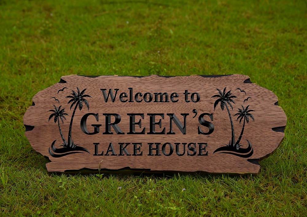 Custom Wood Sign,Personalized Cabin Sign - Custom Carved Wood Sign for Rustic Outdoor and Home Wall Decor