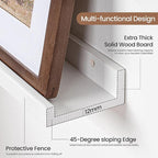Picture Ledge Shelf, Solid Pine Wood Floating Shelves Set of 2, 36 Inches Nursery Book Shelves for Toys Storage, Kids Bookshelf Wall Mounted for Living Room Bedroom Decor Books Photo Frames, White