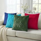 decorUhome Fall Throw Pillow Covers 12x20 Inch Set of 2, Soft Plush Decorative Faux Fur Teal Solid Couch Pillow Covers, Accent Farmhouse Neutral Lumbar Euro Pillow Cases for Sofa Bed Living Room