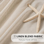 FMFUNCTEX Linen Sheer Curtains for Bedroom, Taupe Curtains 63 Inch Length for Living Room, Brown Farmhouse French Flax Blend Window Draperies, Rod Pocket 2 Panels Set