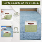 Storage Bins Large Fabric Storage Baskets for Shelves 3 Pack, Decorative Linen Closet Baskets with Handles for Organizing, Shelf, Clothes, Home, Office, 15x11x9.5Inches (Green&White)