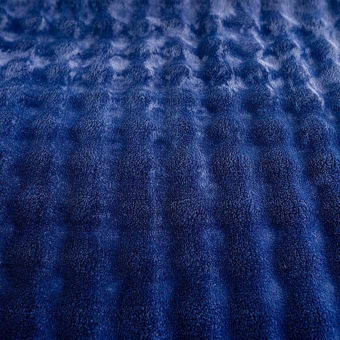 YUSOKI Luxury 3D Bubble Throw Blanket 2lb,All Ages,Home Decoration, (Navy,50 * 60inches)
