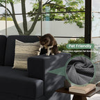 3 Seater Corduroy Couch for Living Room, 89” Black Cloud Sofa, Deep Seat Floor Couch for Bedroom, Futon Modern Sofa Sectional Bed, Black Corduroy