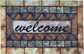 Door Mat Welcome Mat, Heavy Duty Door Mat 23.6 x 35.4 Inch Front Door Mat Rug Doormat for Outdoor Entrance Home Non-Slip Rubber Rug for Front Door, Outside, Entryway, Patio (Brown Welcome)